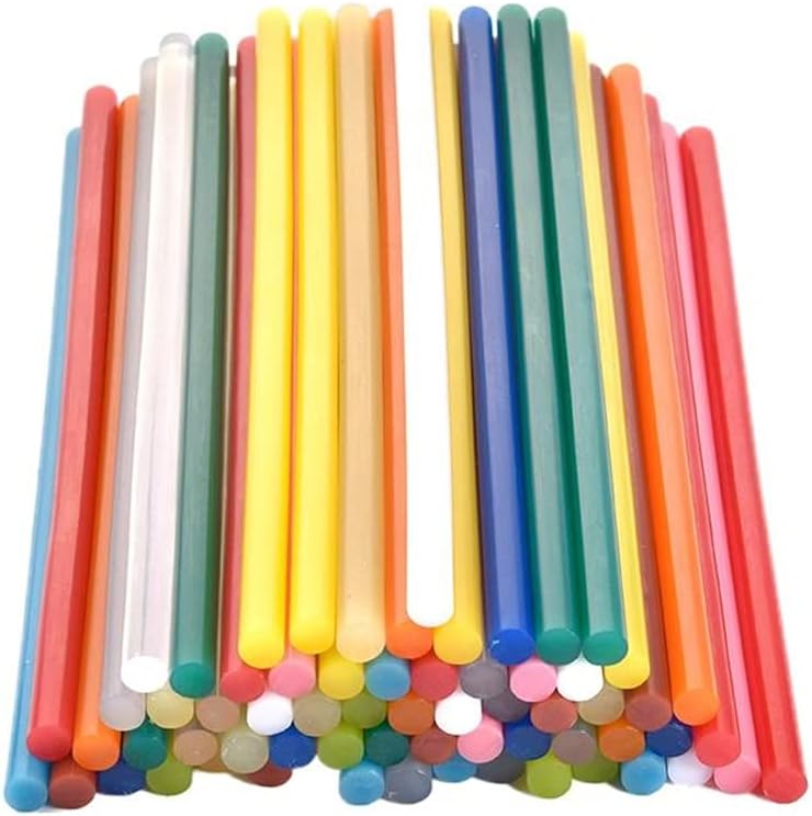 ZTBH Hot Melt Glue Sticks 65 pcs Colorful 7 x 200mm Hot Melt Glue Sticks, for Electric Glue Gun Craft Hand Repair, Adhesive Sealing Wax Stick Melt Glue Stick (Length : 20cm)