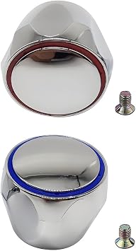 2Pcs Replacement Cold & Hot Tap Top Head Covers Bathroom Kitchen Sink Tap Faucet Cover Handle for Basin/Bath and Kitchen Sink, Parts, Handles