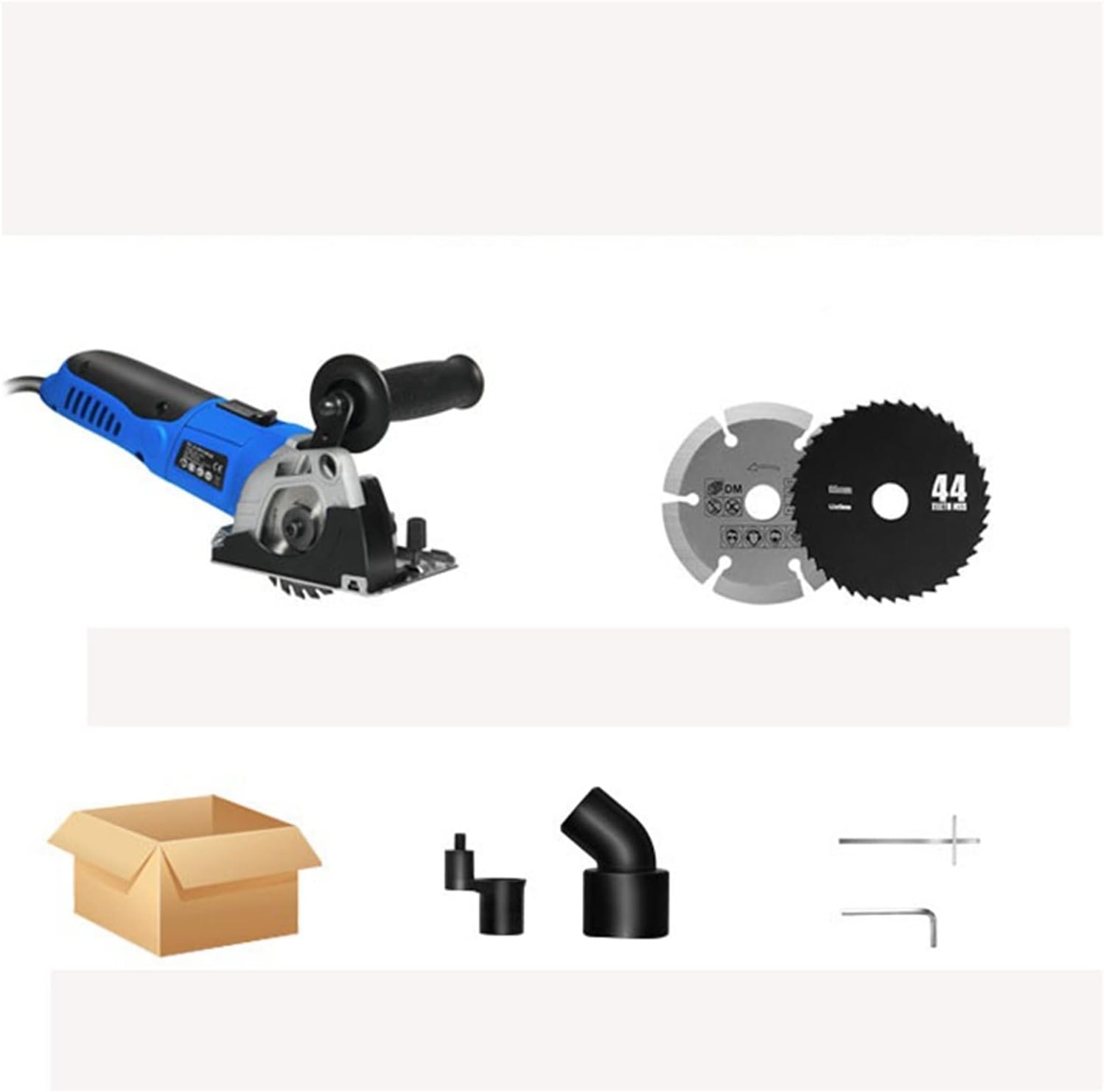500W Mini Circular Saw with Guide Rail Straight Cutting Wood Metal Tile Plunge Cut Track 3 Blade Saws Power Tool (Color : 4) (1)