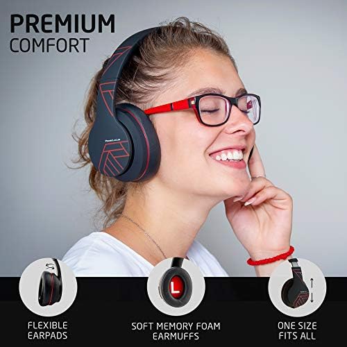 PowerLocus P6 Bluetooth Headphones Over Ear, Wireless Headphones, Super Bass Hi-Fi Stereo Sound, 20Hrs Battery Life,Soft Earmuffs, Headphones with Mic, Voice Assistant for iPhone,Android,Laptops,PC,TV