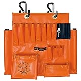 Lineman Tool Board Apron Organizer with Over 16 Pockets and Aerial Bucket Hooks, Tool Organizer for Lineman and Bucket Trucks, Includes Two 2' Hooks