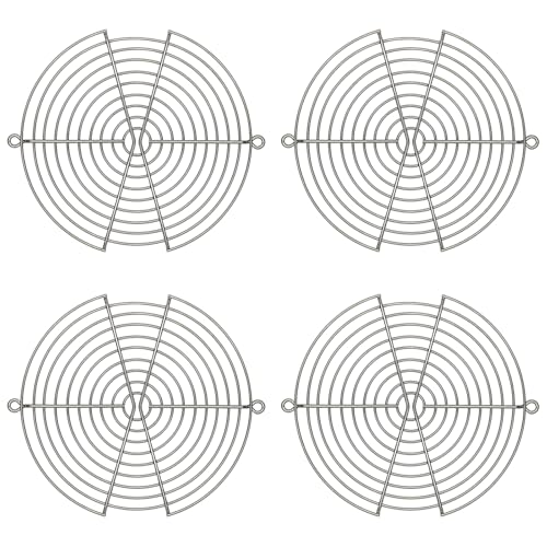 Grelhas de filtro de ventilador de caixa de computador de 172 mm, capa de proteção de dedo, cor prata - pacote com 4