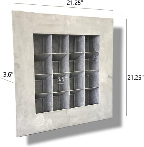 Miniatura 6 de Modern Home Living - Maceta suculenta de acero galvanizado de acero galvanizado (zinc envejecido, 16 bolsillos)