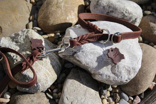 Activity4Dogs Zugstopp-Halsband mittelgroße Hunde Echt-Leder geflochten - L (Kopfumfang bis 55 cm)