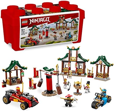 LEGO 71787 NINJAGO Creative Ninja Brick Box Set with Toy Storage, Bricks to Build Dojo, Ninja Car, Motorbike, 6 Minifigures & More, Toys for Kids 5 Plus