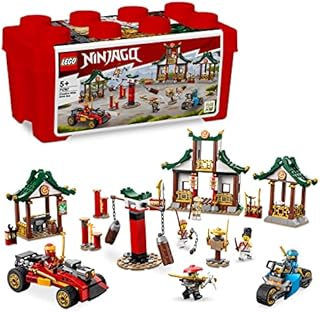 LEGO 71787 NINJAGO Creative Ninja Brick Box Set with Toy Storage, Bricks to Build Dojo, Ninja Car, Motorbike, 6 Minifigures & More, Toys for Kids 5 Plus