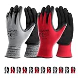 Haltons Latex & Polyester Work Gloves -12 Pack - Durable Gardening Gloves for Women, Snug Fit Non-Slip Safety Glove, Perfect for Outdoor Work, Lawn Care & DIY Tasks Large