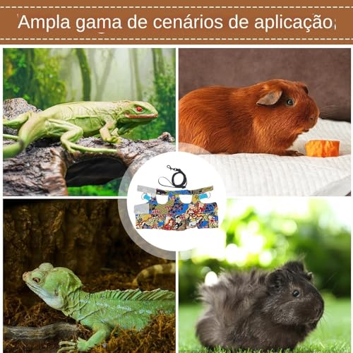 Arnês de dragão e conjunto de trelas, arnês de dragão barbudo | Vestuário de Anfíbios - Lases de anf