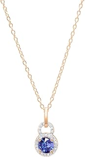 Dazzlingrock Collection 18K 5 MM Round Gemstone & White Diamond Ladies Halo Pendant (Gold Chain Included), Rose Gold