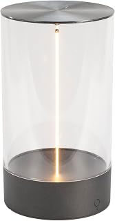 Konstsmide LED Tischlampe Edison M | anthrazit | Indoor/Outdoor | Kabellos | 12 x 23 x 13 cm | 7848-370