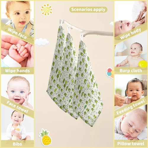 Image of vvfelixl Baby Cotton Washcloths Funny Frogs Infants Bath Towel for Unisex Face Towels for Newborn, Natural Baby Wipes Delicate Skin, 11.8 X 11.8 inch, one sizex5