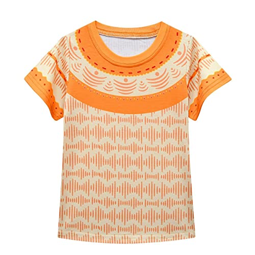 Henzworld Girls Dolores Costume Cartoon Movie Character Dress Magic Family Dress Up Cosplay Birthday Fancy Party Flower Skirt Orange 6-7 Years #TOP2