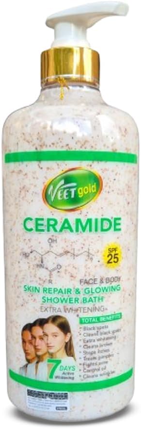 Veetgold Ceramide Shower Gel Skin Repair, Deep Cleansing and Hydrating, Restores Skin Barrier, Reduces Dryness and Irritation, Smooths and Softens, Natural Ingredients, 1 Pcs