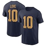 Jordan Love #10 Green Bay Football Cotton T-Shirt Jersey (US, Alpha, Large, Navy Throwback)