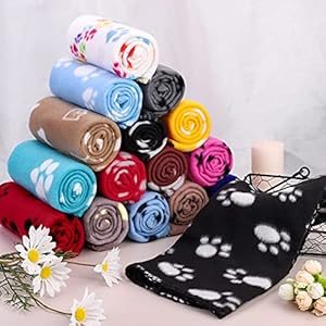   Pedgot-16-Pieces-Puppy-Dog-Blanket-with-Paw-Print-Large-Size-Washable-Soft-Pet-Fleece-Blanket-Sleep-Mat-Bed-Covers-for-Small-Medium-Pet-Dog-Cat