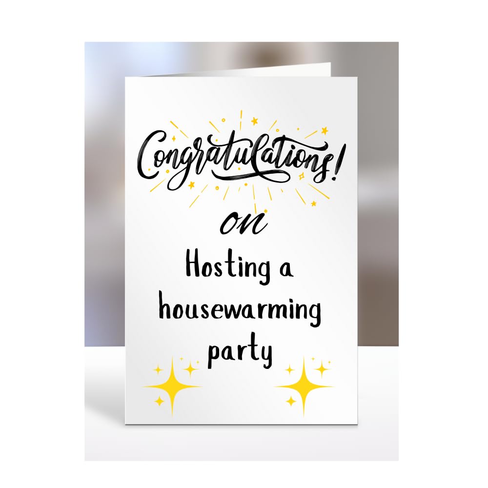 Congratulations on Hosting a housewarming party Card, Gifts for Men or Women, Presents for Christmas, Greetings Card, Him, Her, Female, Male, A5-113_247 — image 1