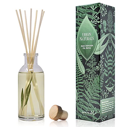 Urban Naturals Bamboo Reed Diffuser Oil with Sticks Set | Fresh Bamboo, Black Musk, Japanese Cypress | Convenient Scented Air Freshener & Room Scent Infuser | Vegan. Made in The USA