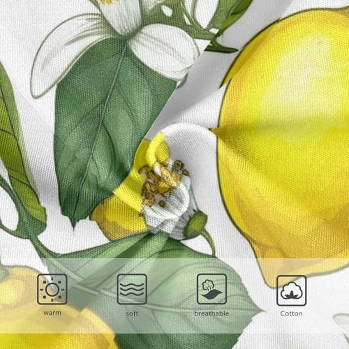 Bright Yellow Lemons White Floral Little Girl Panties Toddler Girls Underwear Cotton Funny Briefs Girls Undies 2t3