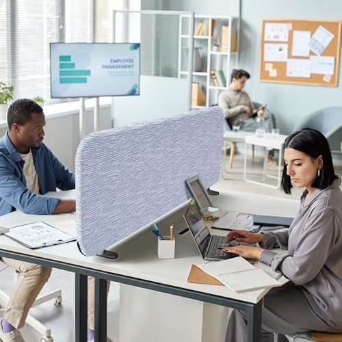 DECOLAB Freestanding Desk Divider, Portable Table Privacy Partition for Office, Home, Countertop, Shared Workspace, Study, Anti-Scratch, 48 x 18 Inch, Birch