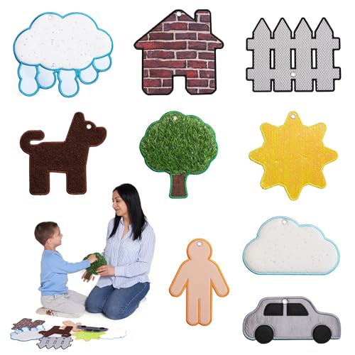 Sensory Mats | Sensory Wall Panel for Kids | Sensory Tiles World-Themed 9-Pack | Toddler Classroom Must Haves | Sensory Mats for Autistic Children | Tactile Sensory Toys | Texture Fabric