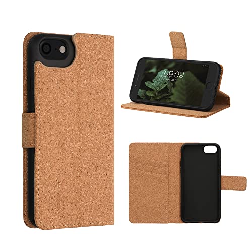Kalibri Cork Case Compatible With Apple Iphone Se (2022) / Iphone Se (2020) / Iphone 8 / Iphone 7 - Case For Phone Made Of Cork, Tpu And Wheat Straw - Light Brown #TOP7