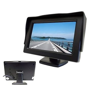 WOMBLE 4.3'' TFT-LCD On-Board Display with Reverse Camera Parking System Black