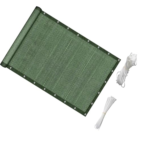Balkonverkleidung Ohne Bohren 95 x 220 cm HDPE Gewebe, Uv-Schutz, Wetterfest Balkonsichtschutz mit Ösen mit Kabelbinder für Garten Balkon Terrasse, Dunkelgrün