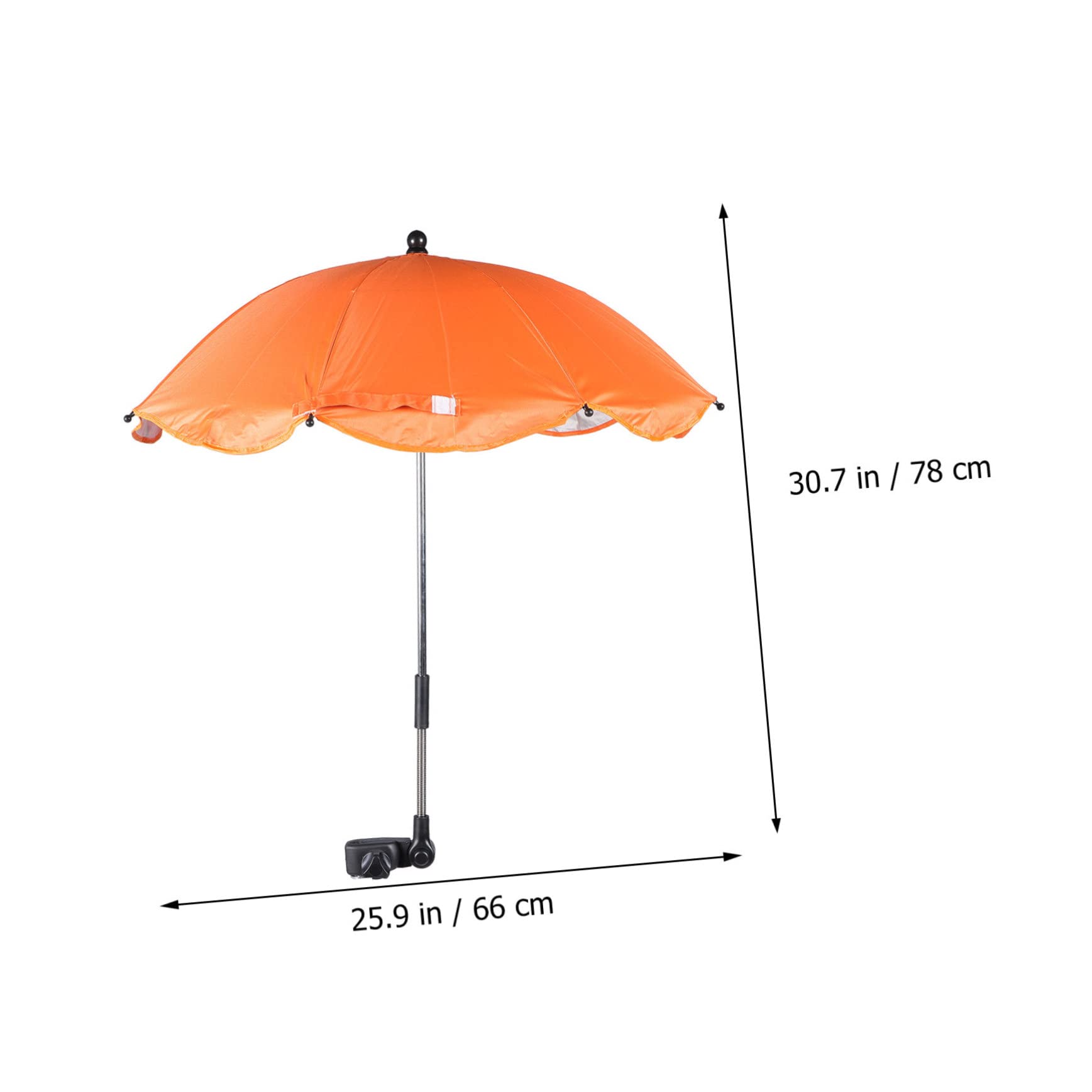 BESPORTBLE Stroller Clip Umbrella UV Protection for Push Chairs Durable Parasol with Clamp for Beach Chairs Wheelchairs and Bicycles Coating Shade