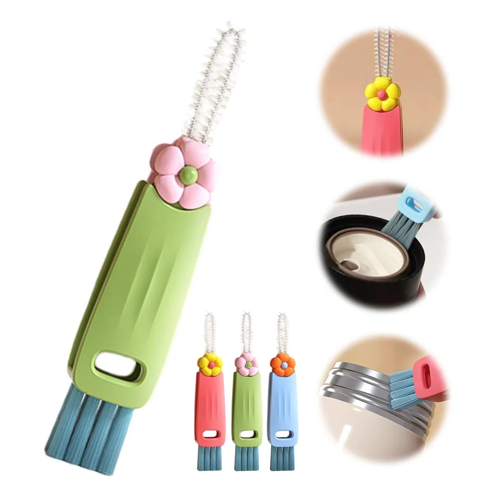 3 in 1 Cup Lid Cleaning Brush 2024 Upgraded Bottle Cleaning Brush Crevice Cleaning Brush Set for Baby