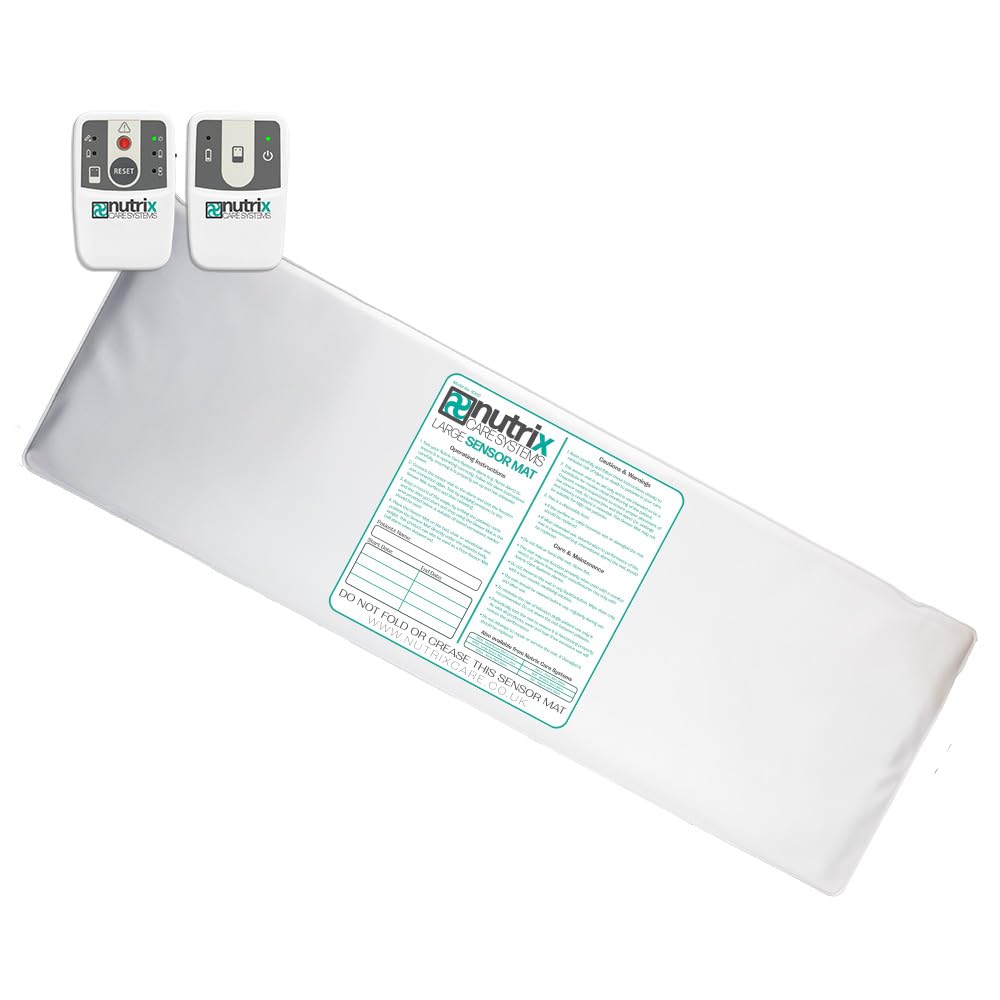 Nutrix Wireless Alert Fall Prevention System by Lifemax: Senior and Dementia Friendly Wire Free Bed Monitor with 30M Range, Audio and Vibration Alarm, Helps Reduce Carers Workload (1510L)