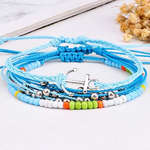 Softones VSCO String Wave Bracelets for Women Handmade Colorful Waterproof Adjustable Braided Beach Bracelet Set for Women - Image 4