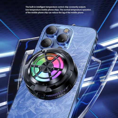 NiuLumea Dispositivos móviles de refrigeración para teléfono, ventilador de refrigeración RGB con fuente de alimentación tipo 5 V/1,6 A, diseño portátil ligero de 56 g, para juegos y transmisión para - imagen 7