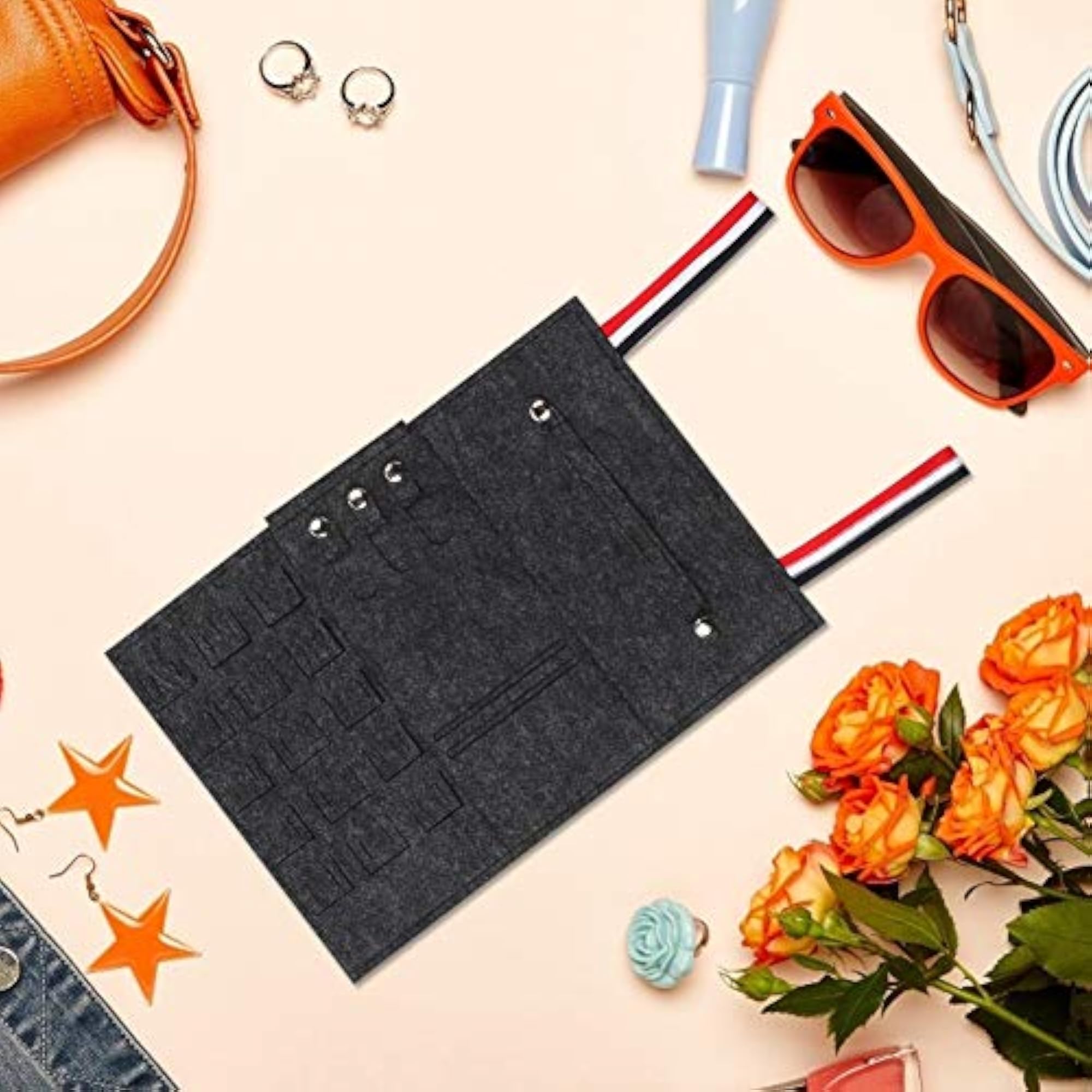 Soft Texture Felt Cloth Jewelry Travel Bag