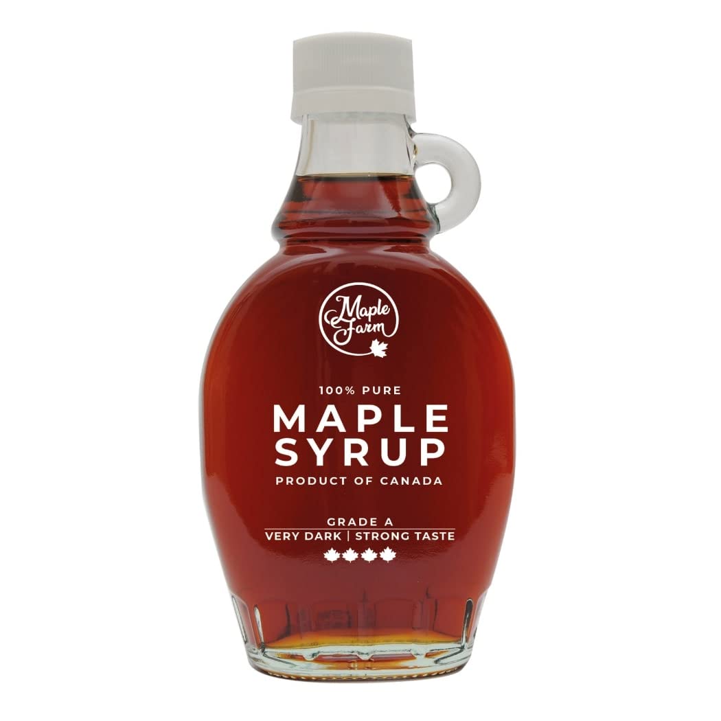 MapleFarm: jarabe de arce puro. Pack degustación 4 variantes: ORO - ÁMBAR - OSCURO - MUY OSCURO. Categoría A, dorado, ámbar, oscuro, muy oscuro. Pack de 4 botellas de 250g