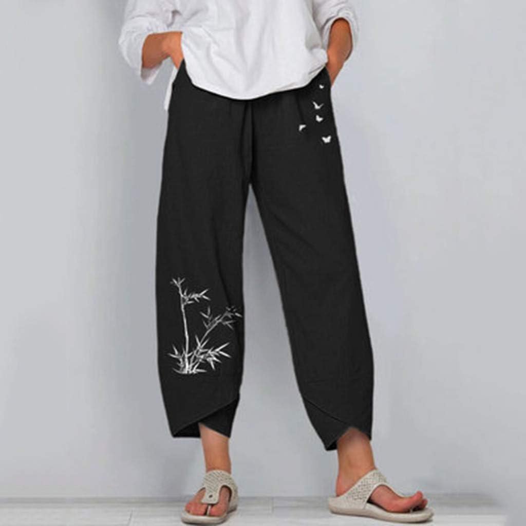 Miniatura 2 de JOFOW Pantalones Harem para mujer, color liso, vertical, a rayas, sueltos, talla extra S-2XL