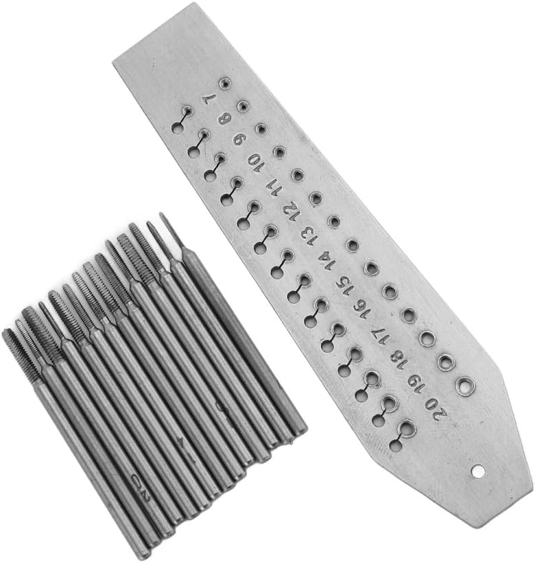 14Pcs Metal Miniature Tap and Die Set Screw Plate Maker Compact Easy Use Durable Thread Tool Watchmaking Repair Kit