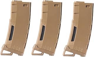 Lancer Tactical Airsoft M4 M16 Series Polymer 130 Round Transparent Window High Speed Mid-Cap Airsoft Magazine -Pack of Three