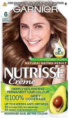 Garnier Nutrisse Permanent Hair Dye, Natural-looking, hair colour result, For All Hair Types, 4 1/2 Medium Dark Brown