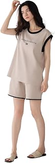 GLASGO Women’s Pure Cotton Blend Sleeveless Night Suit Set | Solid Plain Pyjama Sets | Soft Summer Home Wear | Comfortable... Price In India
