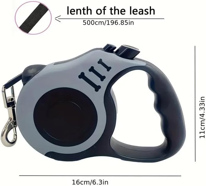 Miniatura 3 de Correa retráctil para perro de 16.5 pies, nailon duradero con control de un botón, ideal para paseos al aire libre y viajes con mascotas pequeñas y