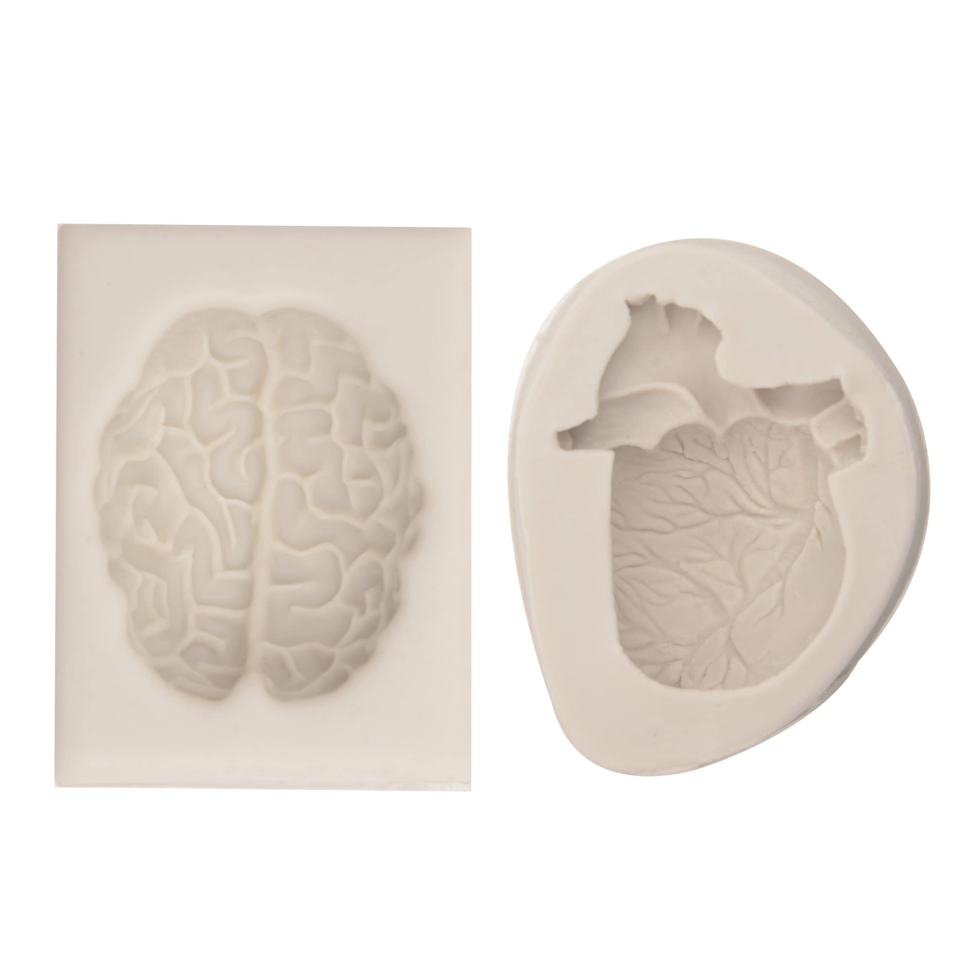 Molde de silicona 3D con forma de corazón humano, moldes de chocolate en forma de cerebro para decoración de pasteles, postres, jabón