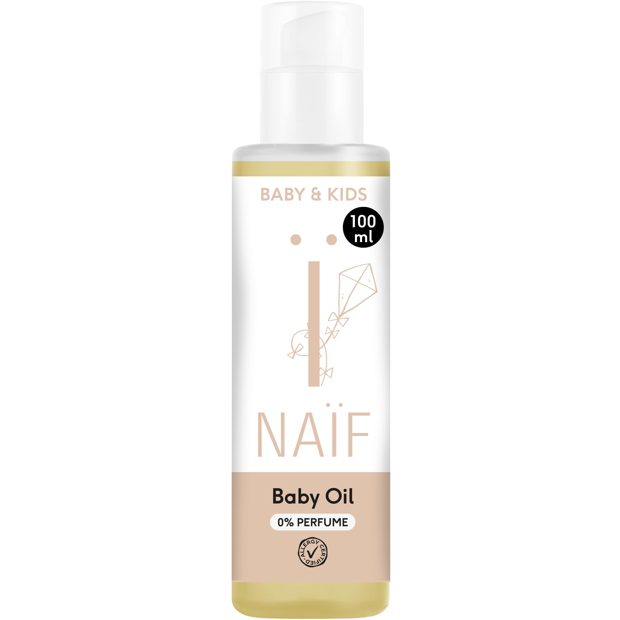 Naïf Babyöl 0% Parfum, natürliches Kokosöl, für empfindliche Babyhaut massage, dermatologisch getestet, von Geburt an- 100ml