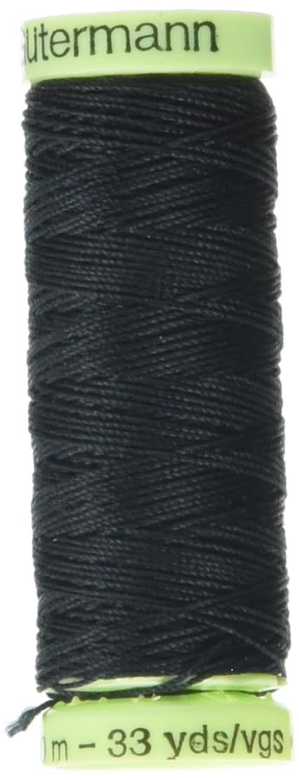 Gütermann Heavy Duty Polyester Top Stitching 30M Black Thread, 3