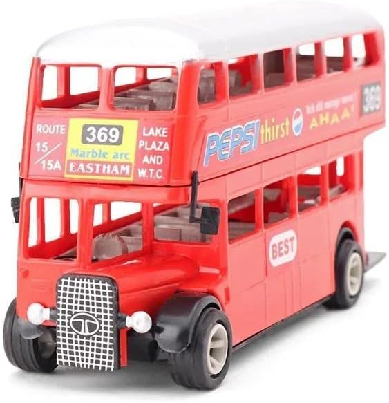 My toy kid Pull Back Deluxe Double Decker Toy Bus for Kids | Standard Size, Pack of 1, Red