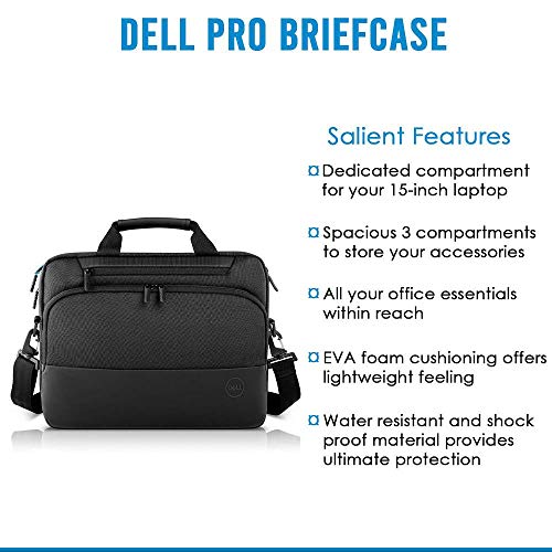 Dell Pro Briefcase 15 Sacoche pour ordinateur portable 15 avec logo imprimé d'écran HD pour Latitude 54XX 55XX Precision 35XX 55XX 75XX Vostro 15 3510 15 7510 XPS 15 95XX - vue 4