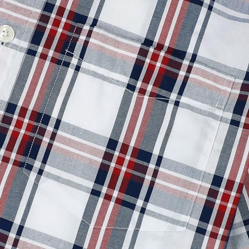 Image of Dubinik Mens Short Sleeve Button Down Shirts Soft Breathable Summer Vintage Regular Fit Lightweight Men's Casual Shirt
