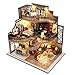CUTEBEE Casa delle bambole in miniatura con mobili, kit fai da te in legno per casa delle bambole più a prova di polvere e movimento musicale, scala 1:24 Creative Room Idea(Dream Building Pavilion)