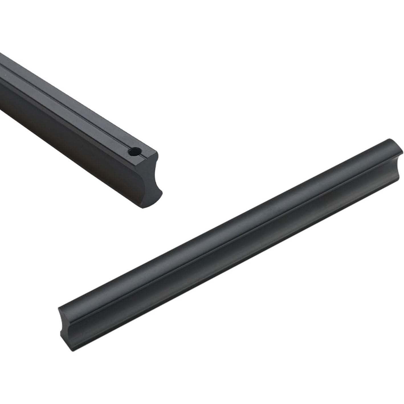 Poignées de Tiroir 512mm en Alliage d'Aluminium Noir pour Meuble de Cuisine x2