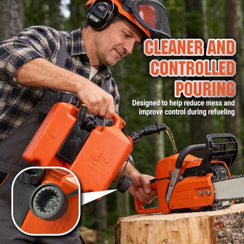 Dual-Chamber Chainsaw Fuel and Bar Oil Can