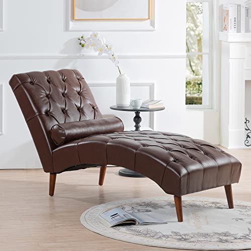 KT Rolster Tufted PU Leather Chaise Lounge